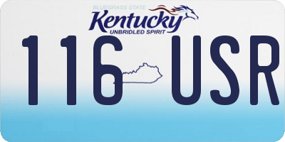 KY license plate 116USR