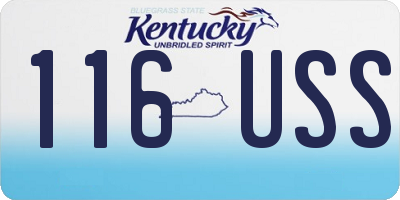 KY license plate 116USS