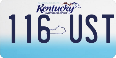 KY license plate 116UST