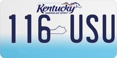 KY license plate 116USU