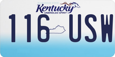 KY license plate 116USW