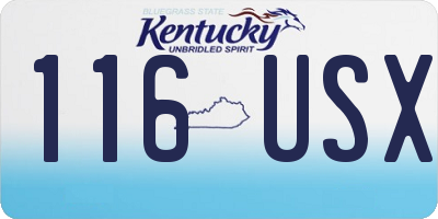KY license plate 116USX