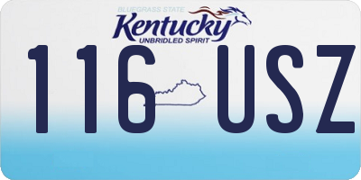 KY license plate 116USZ