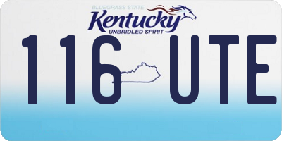 KY license plate 116UTE
