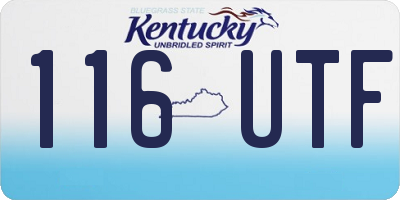 KY license plate 116UTF