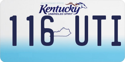 KY license plate 116UTI