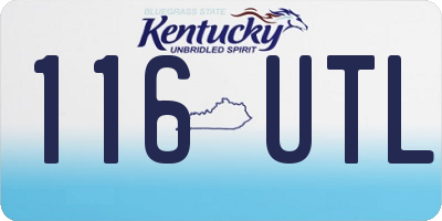 KY license plate 116UTL