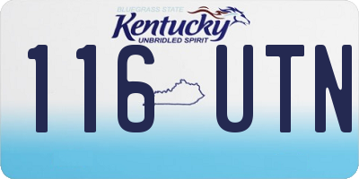 KY license plate 116UTN