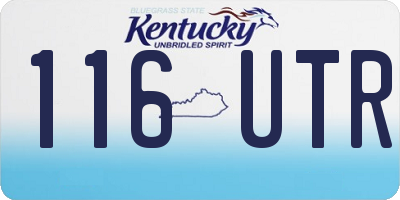 KY license plate 116UTR