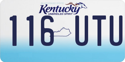 KY license plate 116UTU