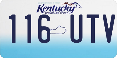 KY license plate 116UTV