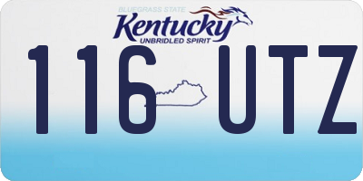KY license plate 116UTZ
