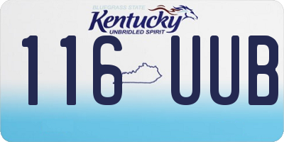KY license plate 116UUB