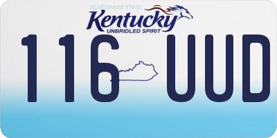 KY license plate 116UUD