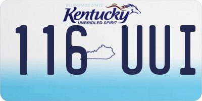 KY license plate 116UUI