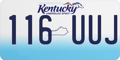 KY license plate 116UUJ