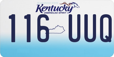 KY license plate 116UUQ