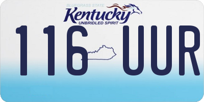 KY license plate 116UUR
