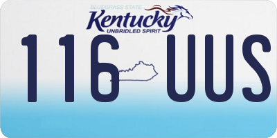 KY license plate 116UUS