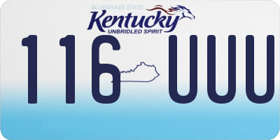 KY license plate 116UUU