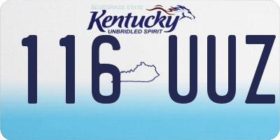 KY license plate 116UUZ