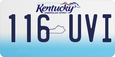 KY license plate 116UVI