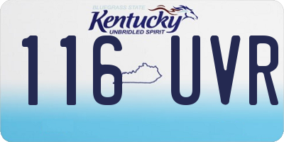 KY license plate 116UVR