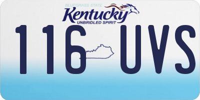 KY license plate 116UVS