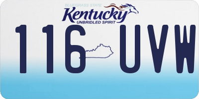 KY license plate 116UVW