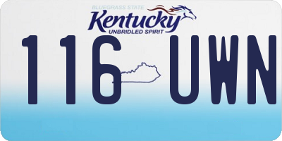 KY license plate 116UWN