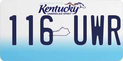 KY license plate 116UWR