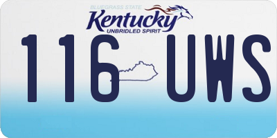 KY license plate 116UWS