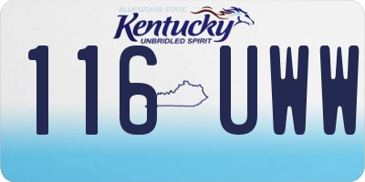 KY license plate 116UWW