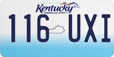 KY license plate 116UXI