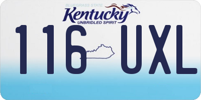 KY license plate 116UXL