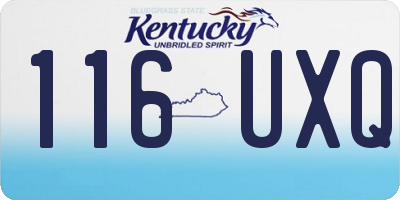 KY license plate 116UXQ