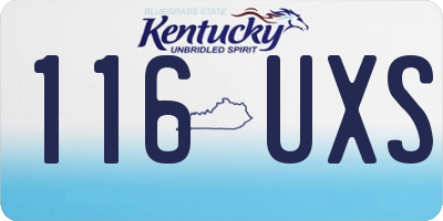 KY license plate 116UXS