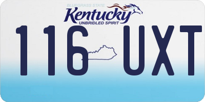KY license plate 116UXT