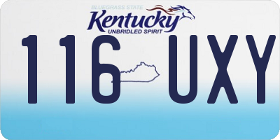 KY license plate 116UXY