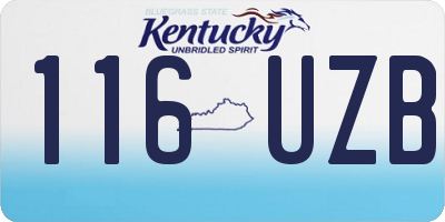 KY license plate 116UZB