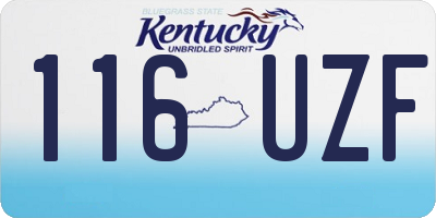 KY license plate 116UZF