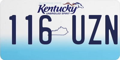 KY license plate 116UZN