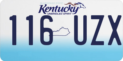 KY license plate 116UZX