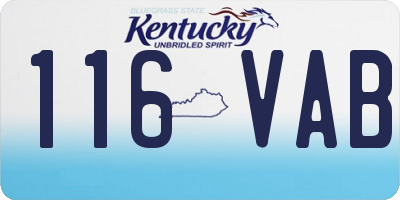 KY license plate 116VAB