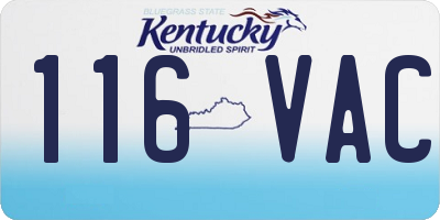 KY license plate 116VAC