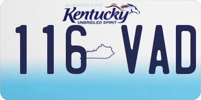 KY license plate 116VAD