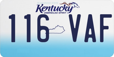 KY license plate 116VAF