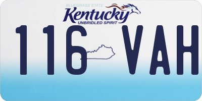 KY license plate 116VAH