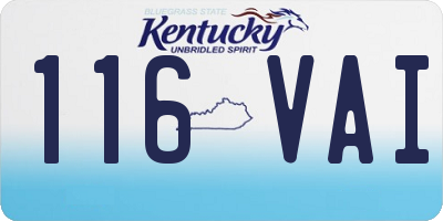 KY license plate 116VAI