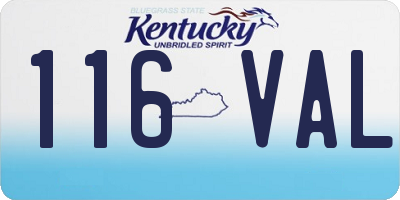 KY license plate 116VAL